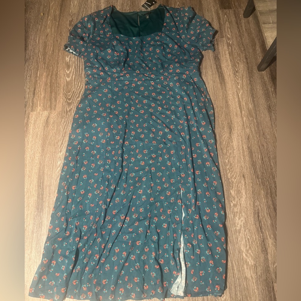 Torrid Teal Floral Maxi Dress